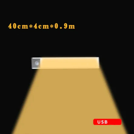LED Motion Sensor Light Strip – Auto On/Off, USB Rechargeable, Warm Light