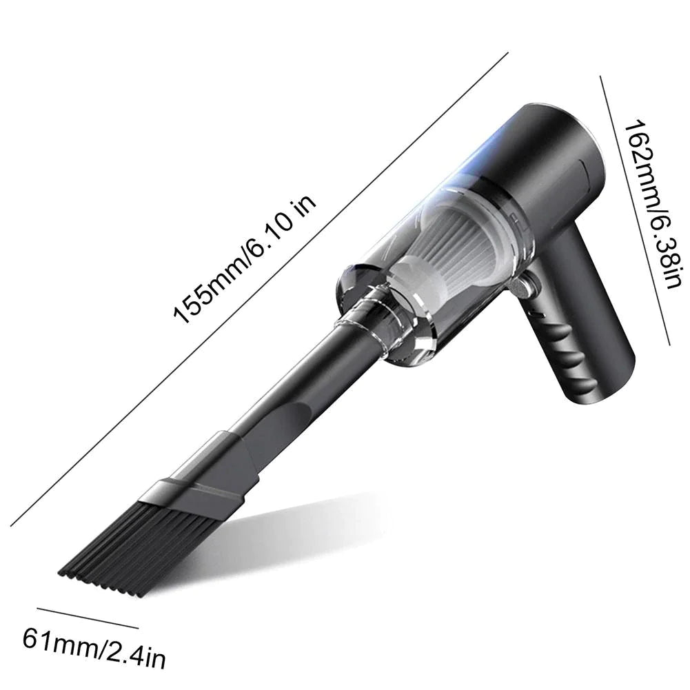 Powerful 120W Cordless Car Vacuum – High Suction, Portable, Fast Cleaning