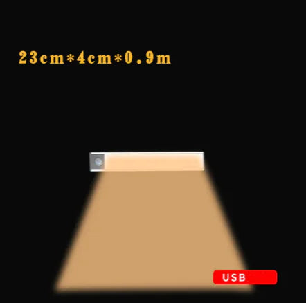 LED Motion Sensor Light Strip – Auto On/Off, USB Rechargeable, Warm Light