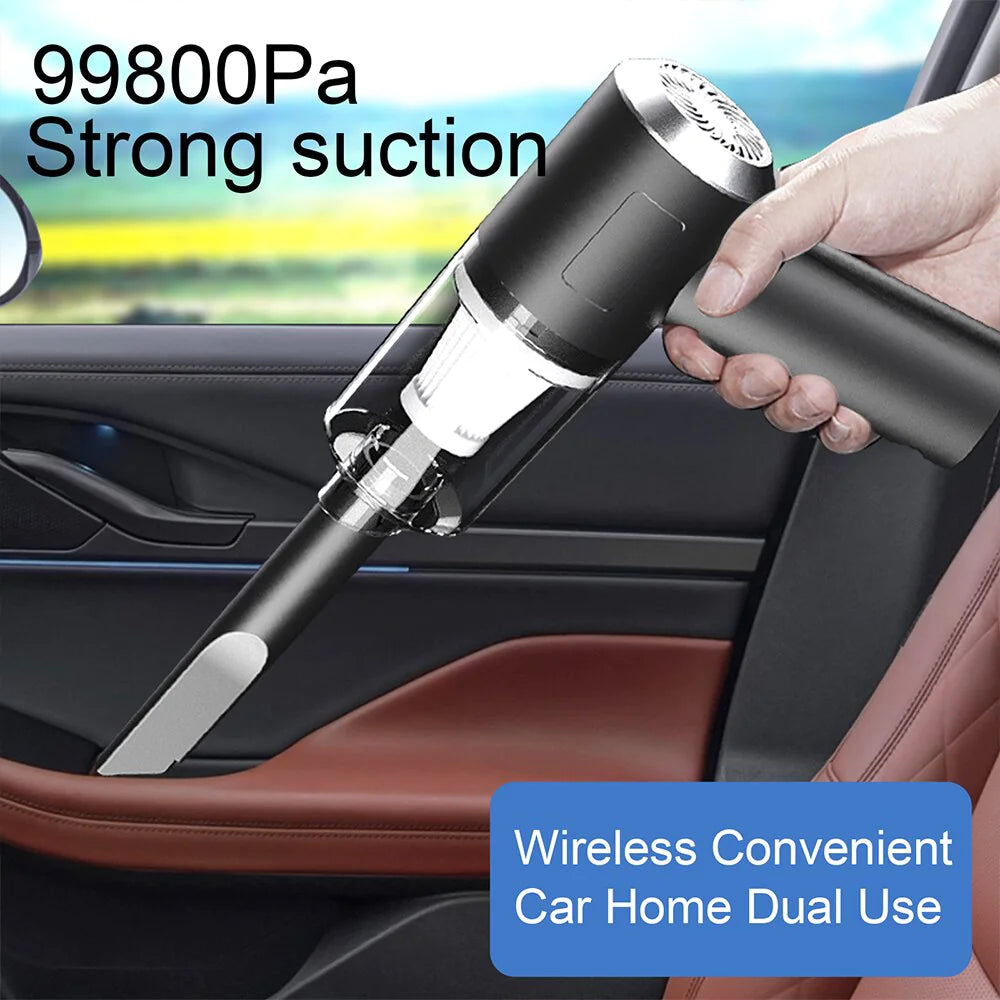 Powerful 120W Cordless Car Vacuum – High Suction, Portable, Fast Cleaning