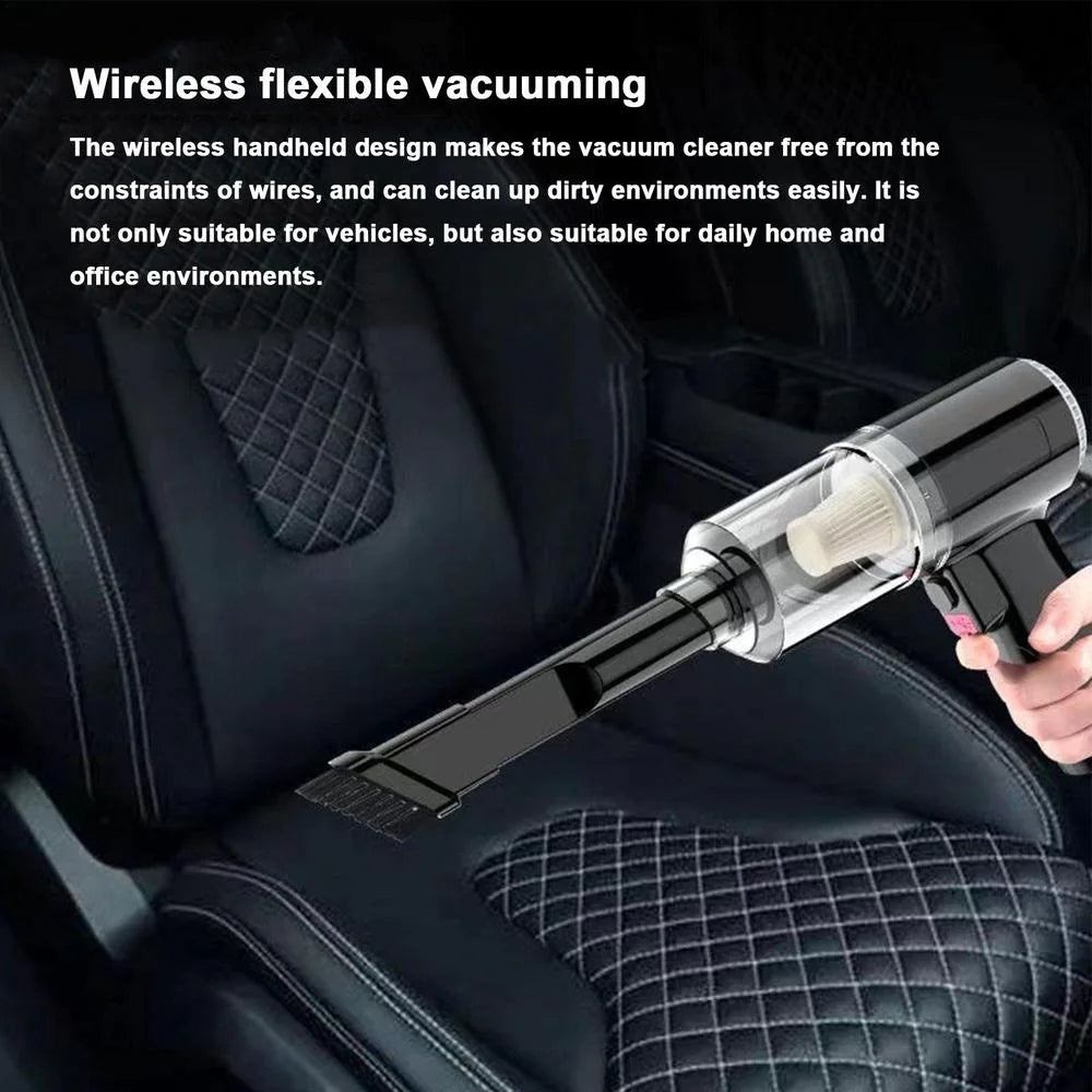 Powerful 120W Cordless Car Vacuum – High Suction, Portable, Fast Cleaning