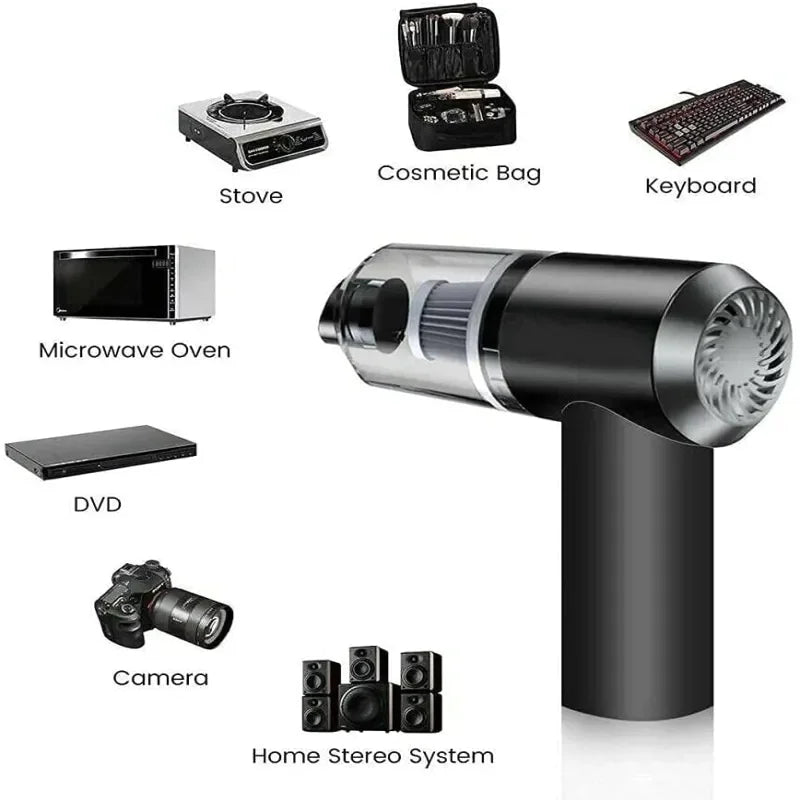 Powerful 120W Cordless Car Vacuum – High Suction, Portable, Fast Cleaning